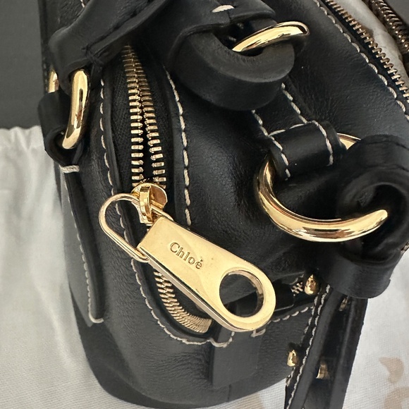 CHLOE 'DARIA' BRAIDED HANDLE GRAIN LEATHER SMALL SHOULDER BAG - Picture 6 of 16